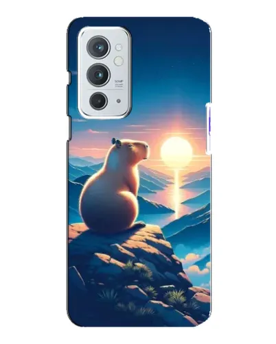 Чохол для OnePlus 9RT з картинкою «Захід сонця з капібарою»