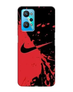 Чехол для Realme GT Neo 2 с картинкой «Красные брызги Nike»
