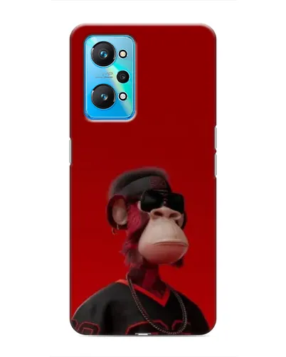 Чехол для Realme GT Neo 2 с картинкой «Bored Ape в красном»