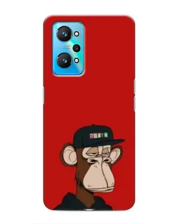 Чехол для Realme GT Neo 2 с картинкой «Bored Ape — красный фон»
