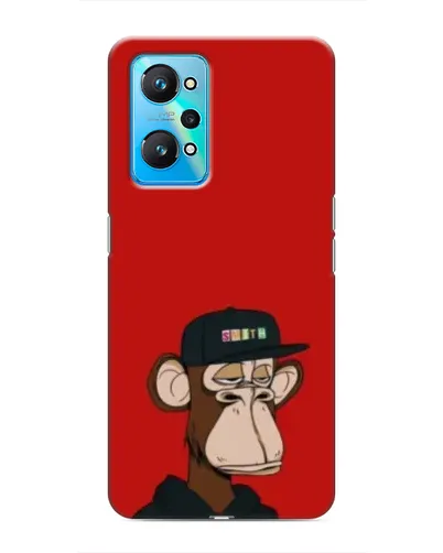 Чехол для Realme GT Neo 2 с картинкой «Bored Ape — красный фон»