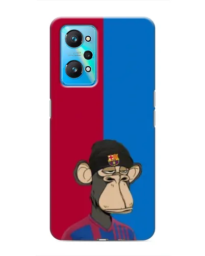 Чехол для Realme GT Neo 2 с картинкой «Bored Ape — фанат Барсы»