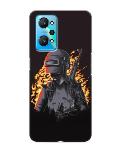Чехол для Realme GT Neo 2 с картинкой «PUBG — огненный силуэт»