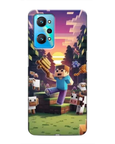 Чехол для Realme GT Neo 2 с картинкой «Стив на ферме»