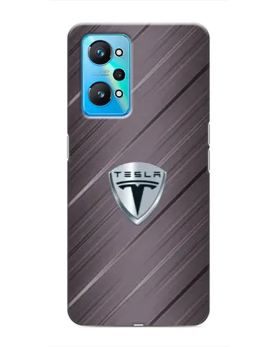 Чехол для Realme GT Neo 2 с картинкой «Металлическая текстура Tesla»