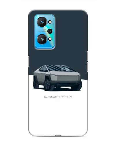 Чехол для Realme GT Neo 2 с картинкой «Серебристый Cybertruck Tesla»