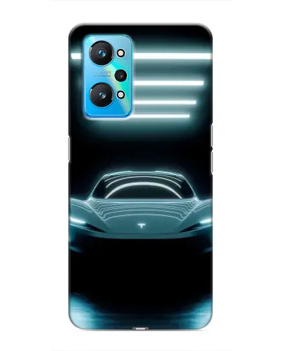 Чехол для Realme GT Neo 2 с картинкой «Tesla в неоне»