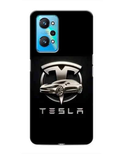 Чехол для Realme GT Neo 2 с картинкой «Tesla — серебристое авто»