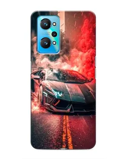Чехол для Realme GT Neo 2 с картинкой «Lamborghini красный дым»