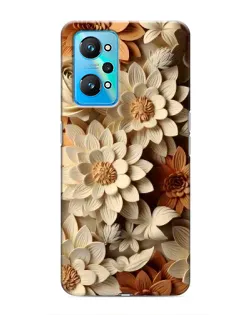 Чехол для Realme GT Neo 2 с картинкой «Бежевый флористический декор»