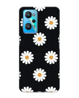 Чехол для Realme GT Neo 2 с картинкой «Ромашки на черном»