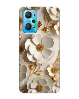 Чехол для Realme GT Neo 2 с картинкой «Белие бумажние  цвети»