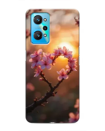 Чехол для Realme GT Neo 2 с картинкой «Розовый цвет сердце на фоне заката» Чехол для Realme GT Neo 2 с картинкой «Розовый цвет сердце на фоне заката»