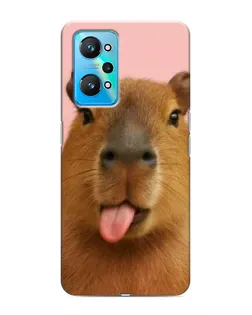 Чехол для Realme GT Neo 2 с картинкой «Капибара с языком»
