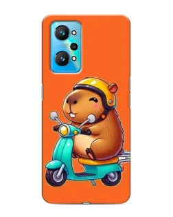 Чехол для Realme GT Neo 2 с картинкой «Капибара на скутере»