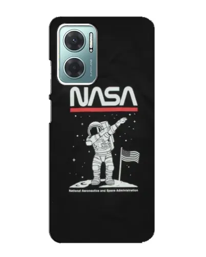 Чехол для Xiaomi Redmi Note 11E с картинкой «NASA — шагаем по Луне»