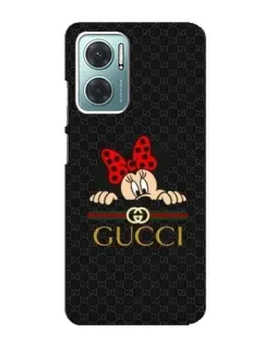 Чехол для Xiaomi Redmi Note 11E с картинкой «Минни Маус Gucci — черный»