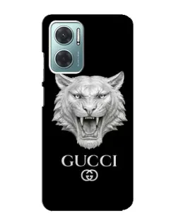 Чехол для Xiaomi Redmi Note 11E с картинкой «Gucci — серебряный лев»
