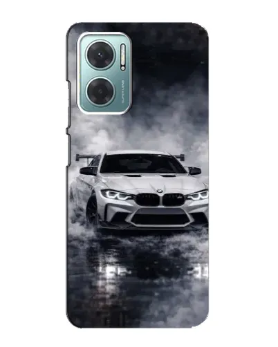 Чехол для Xiaomi Redmi Note 11E с картинкой «BMW сквозь туман»