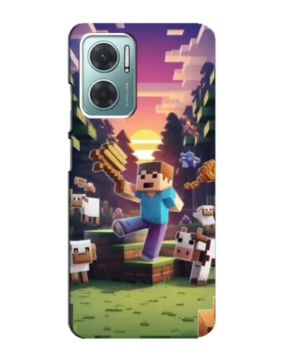 Чехол для Xiaomi Redmi Note 11E с картинкой «Стив на ферме»
