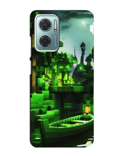 Чехол для Xiaomi Redmi Note 11E с картинкой «Minecraft лесной пейзаж»