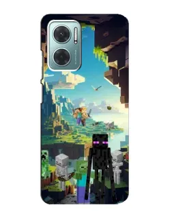 Чехол для Xiaomi Redmi Note 11E с картинкой «Эндермен в лесу»