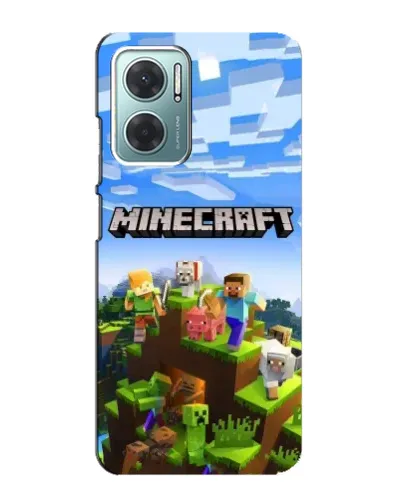 Чехол для Xiaomi Redmi Note 11E с картинкой «Minecraft классический мир»