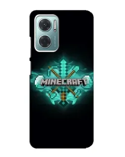 Чехол для Xiaomi Redmi Note 11E с картинкой «Minecraft Diamond лого»