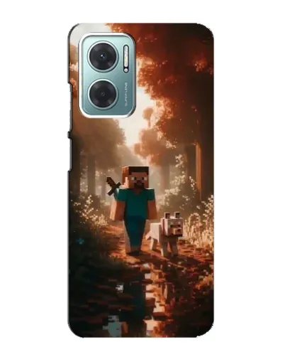 Чехол для Xiaomi Redmi Note 11E с картинкой «Стив в лесу»