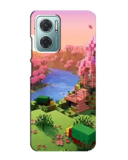 Чехол для Xiaomi Redmi Note 11E с картинкой «Розовое дерево Minecraft»