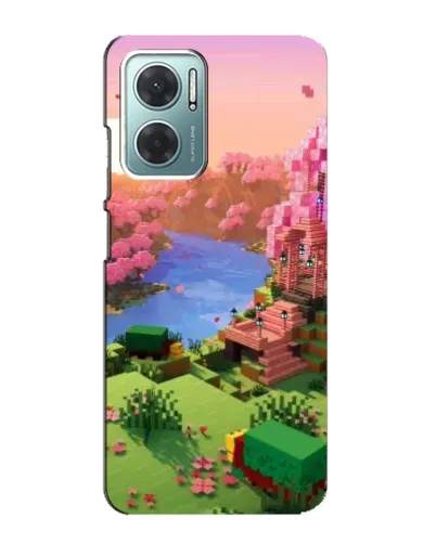 Чехол для Xiaomi Redmi Note 11E с картинкой «Розовое дерево Minecraft»