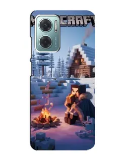 Чехол для Xiaomi Redmi Note 11E с картинкой «Зимний Minecraft»