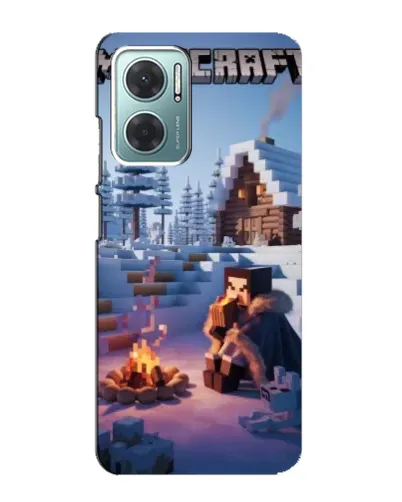 Чехол для Xiaomi Redmi Note 11E с картинкой «Зимний Minecraft»