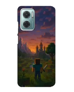 Чехол для Xiaomi Redmi Note 11E с картинкой «Стив у башни»