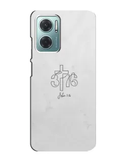 Чехол для Xiaomi Redmi Note 11E с картинкой «Иоанна 3:16 Крест»