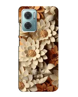 Чехол для Xiaomi Redmi Note 11E с картинкой «Бежевый флористический декор»