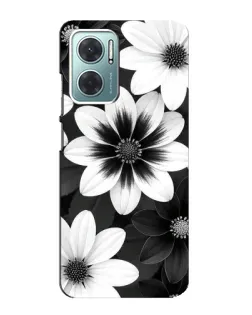Чехол для Xiaomi Redmi Note 11E с картинкой «Монохромные астры»