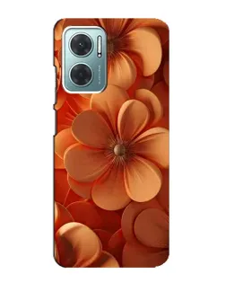 Чехол для Xiaomi Redmi Note 11E с картинкой «Оранжевый макро цветок»