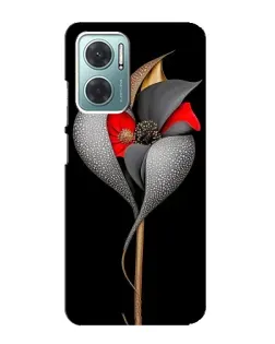 Чехол для Xiaomi Redmi Note 11E с картинкой «Серебряный фантазийный цветок»
