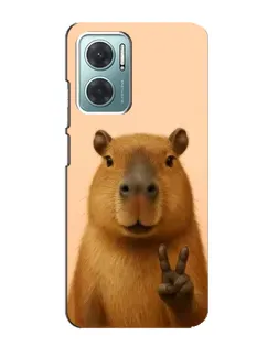 Чехол для Xiaomi Redmi Note 11E с картинкой «Капибара виктория»