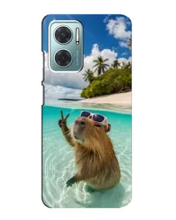 Чехол для Xiaomi Redmi Note 11E с картинкой «Капибара на море»