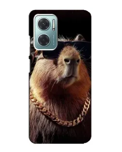 Чехол для Xiaomi Redmi Note 11E с картинкой «Капибара золотая цепь»