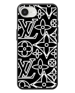 Чехол для iPhone 17e с картинкой «Черно-белый узор LV»