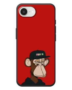 Чехол для iPhone 17e с картинкой «Bored Ape — красный фон»