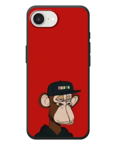 Чехол для iPhone 17e с картинкой «Bored Ape — красный фон» Чехол для iPhone 17e с картинкой «Bored Ape — красный фон»