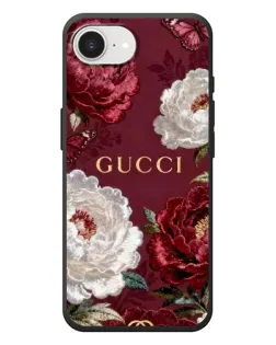 Чохол для iPhone 17e з картинкою «Gucci — бордові троянди»