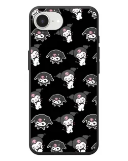 Чехол для iPhone 17e с картинкой «Черный паттерн Kuromi»