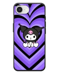 Чехол для iPhone 17e с картинкой «Kuromi и фиолетовые сердца»