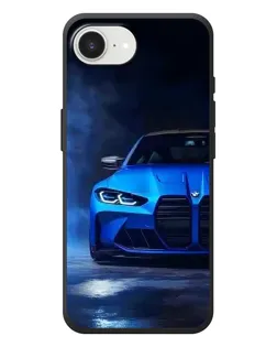 Чехол для iPhone 17e с картинкой «Голубая BMW M4»