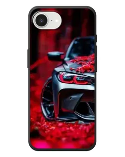 Чехол для iPhone 17e с картинкой «Спортивная BMW и цветы»